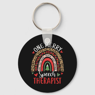 Speech Therapy Rainbow Christmas Speech Language P Key Ring