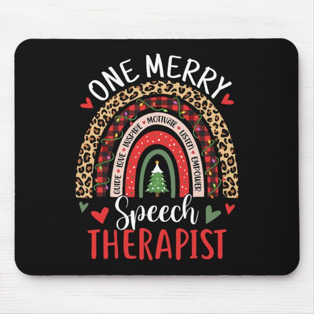 Speech Therapy Rainbow Christmas Speech Language P Mouse Pad (Front)