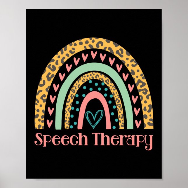 Speech Therapy Rainbow Speech Language Pathologist Poster (Front)