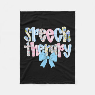 Speech Therapy Retro Groovy Language Pathologist T Fleece Blanket
