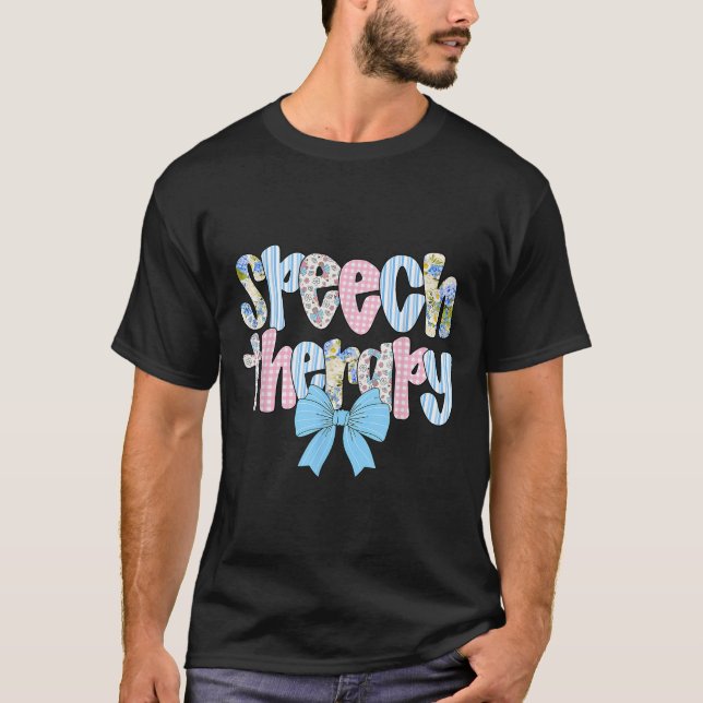 Speech Therapy Retro Groovy Language Pathologist T T-Shirt (Front)