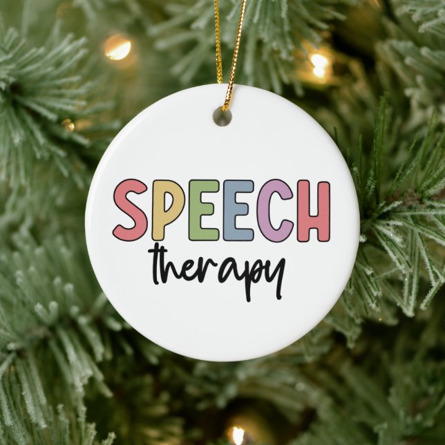 Speech Therapy SLP Speech Pathologist Gifts Ceramic Ornament (Tree)