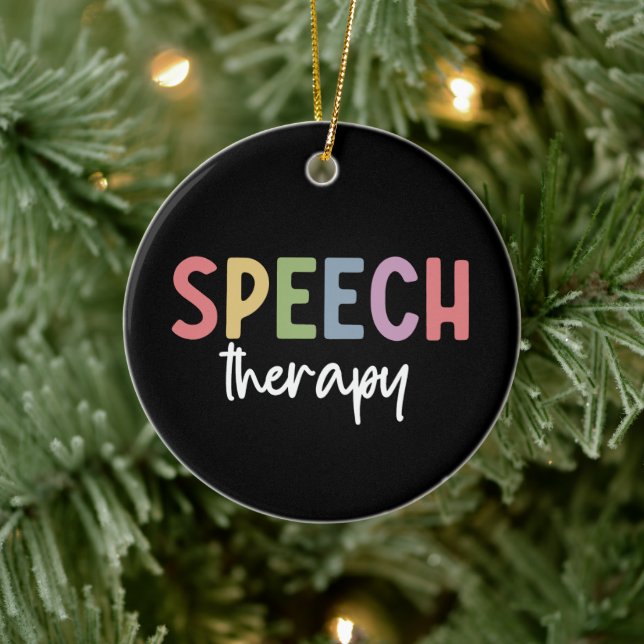 Speech Therapy SLP Speech Pathologist Gifts Ceramic Ornament (Tree)