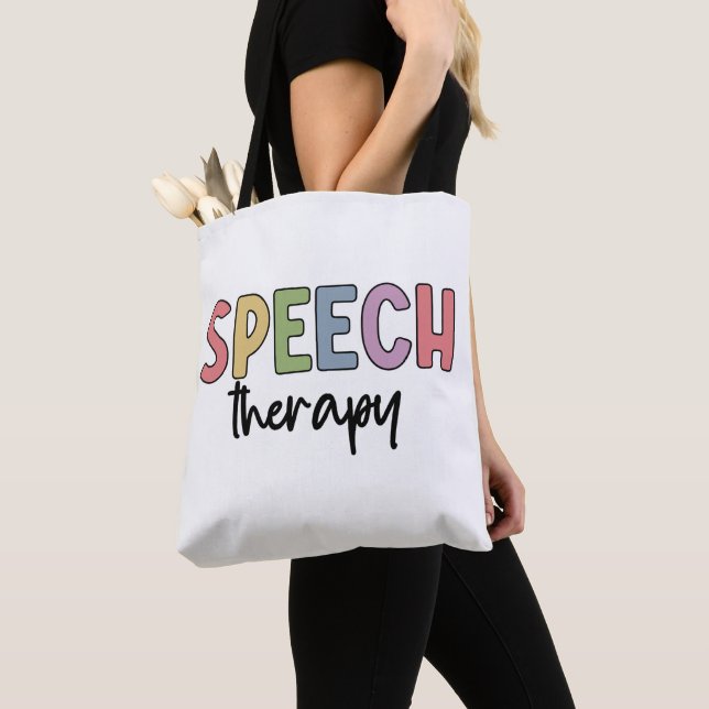 Speech Therapy SLP Speech Pathologist Gifts Tote Bag (Close Up)