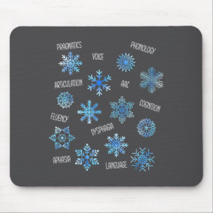 Speech Therapy Snowflake Winter Vocabulary Theme F Mouse Pad