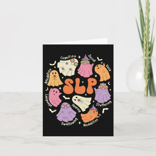Speech Therapy Speech Language Pathologist Hallowe Card (Front)