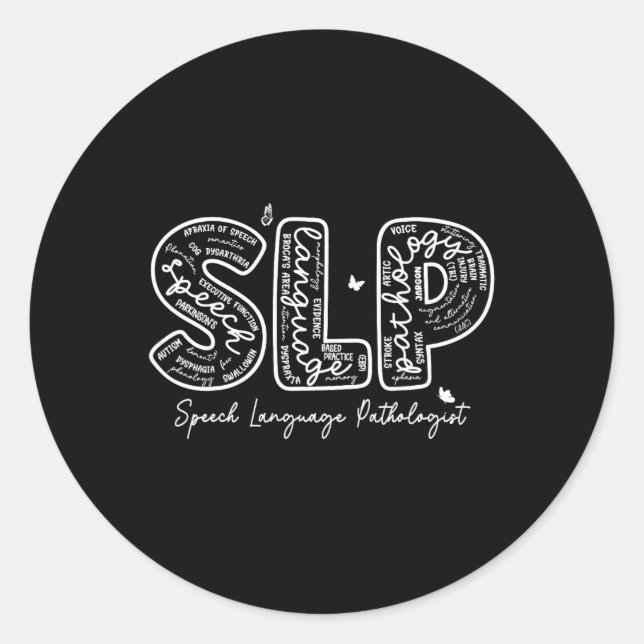 Speech Therapy Speech Language Pathologist Therapi Classic Round Sticker (Front)
