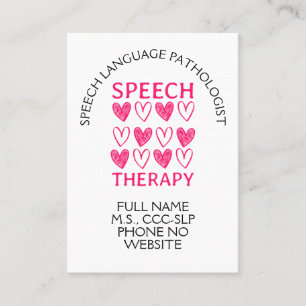 Speech Therapy Speech Language Therapist Business Card