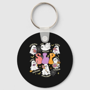 Speech Therapy Spooky Slp Halloween Cute Ghost Key Ring