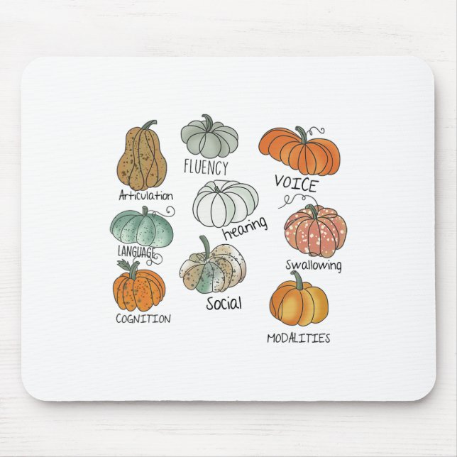Speech Therapy Squad Pumpkin Fall Halloween Thanks Mouse Pad (Front)