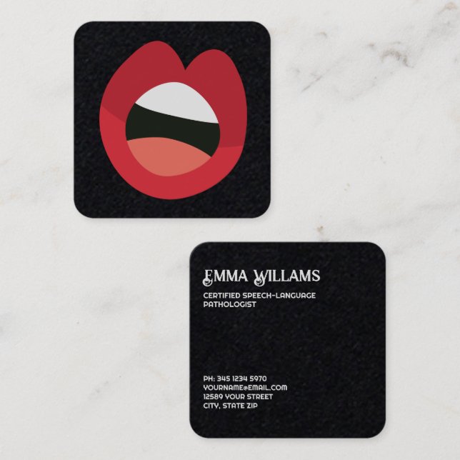 Speech Therapy Square Business Card (Front/Back)