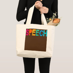 Speech Therapy Therapist SLP LIFE Squad Speech Large Tote Bag