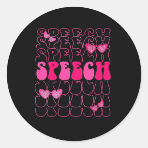 Speech Therapy Therapist Valentine Slp Speech Path Classic Round Sticker