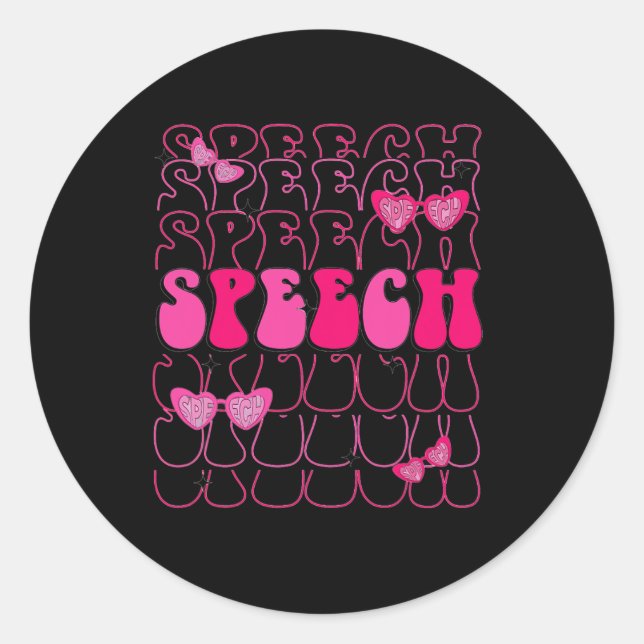 Speech Therapy Therapist Valentine Slp Speech Path Classic Round Sticker (Front)