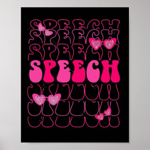 Speech Therapy Therapist Valentine Slp Speech Path Poster