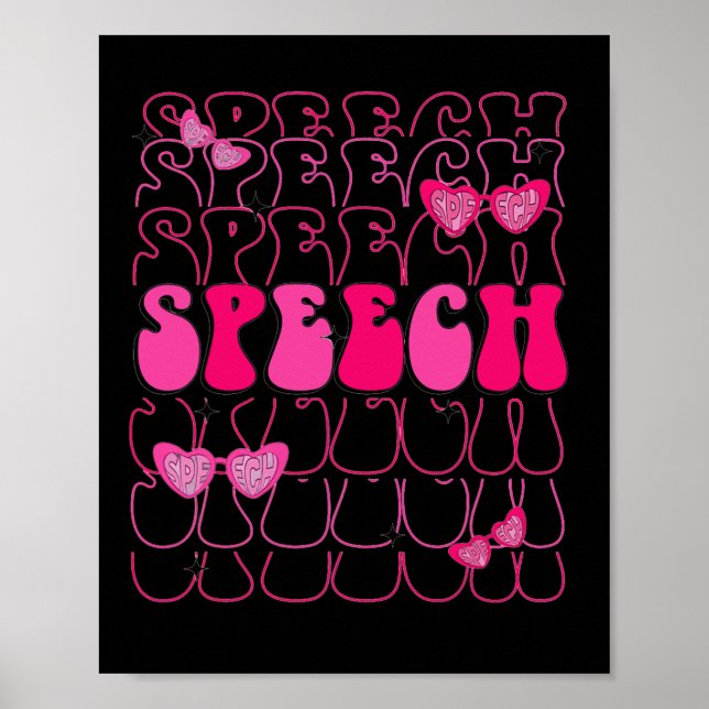 Speech Therapy Therapist Valentine Slp Speech Path Poster (Front)