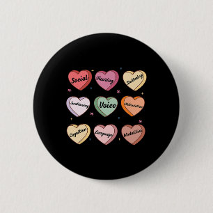Speech Therapy Valentine Slp Slpa Candy Heart Conv 6 Cm Round Badge