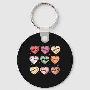 Speech Therapy Valentine Slp Slpa Candy Heart Conv Key Ring