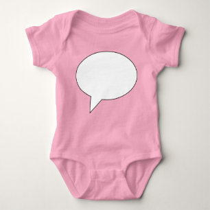 speechbubble01whiteondark01 baby bodysuit