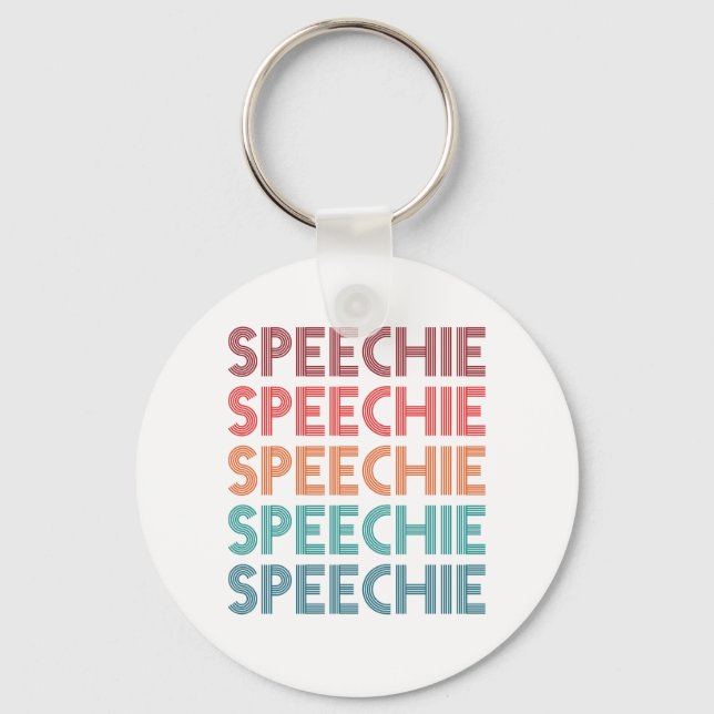 Speechie Retro Speech Pathology Pathologist SLP Key Ring (Front)