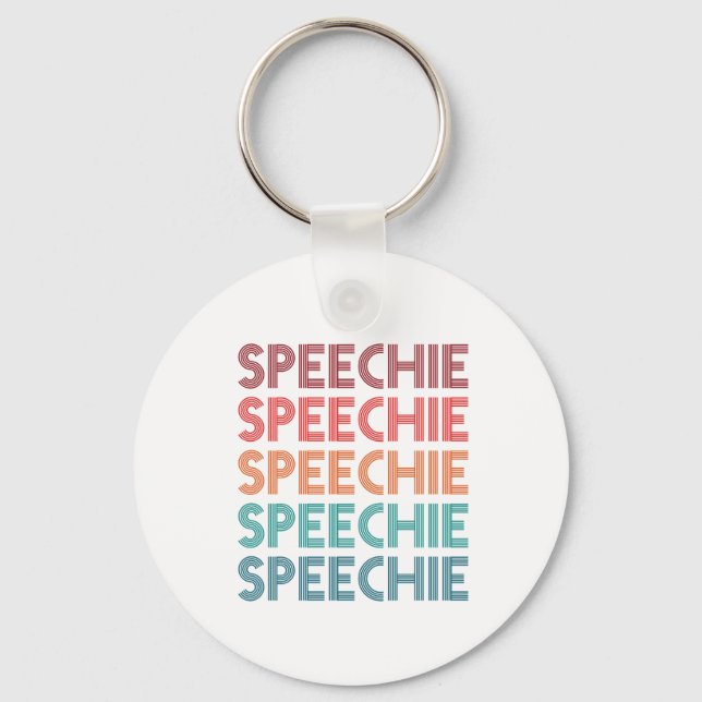 Speechie Retro Speech Pathology Pathologist SLP Key Ring (Front)
