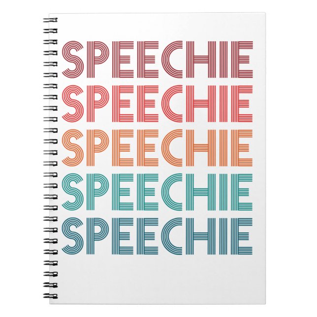 Speechie Retro Speech Pathology Pathologist SLP Notebook (Front)