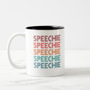 Speechie Retro Speech Pathology Pathologist SLP Two-Tone Coffee Mug