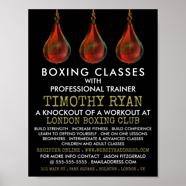 Speed Balls, Boxing Class Advert Poster (Front)