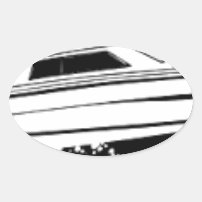 Speed Boat Cruiser Oval Sticker (Front)