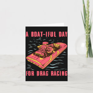 Speed boat drag racing powerboat racing enthusiast card