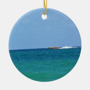 Speed Boat, Fort Lauderdale, Florida Ceramic Ornament