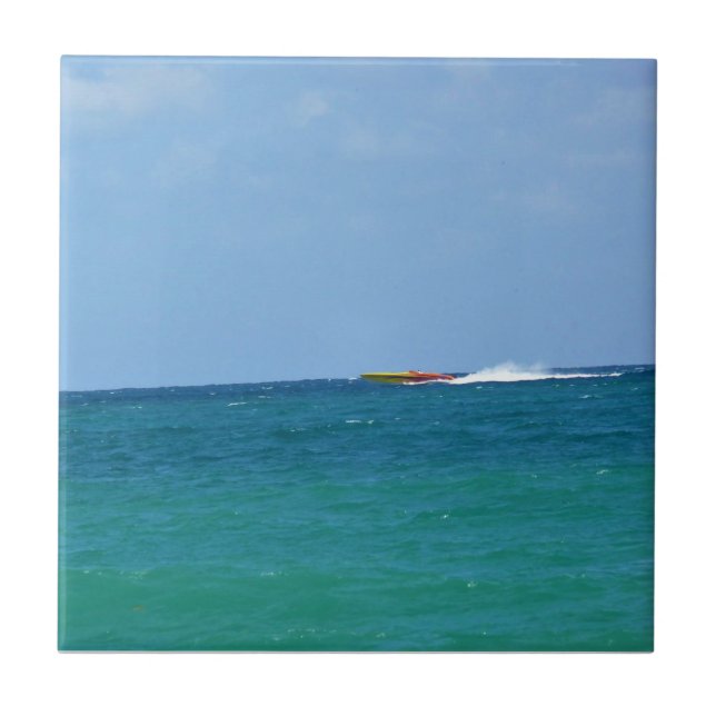 Speed Boat, Fort Lauderdale, Florida Ceramic Tile (Front)