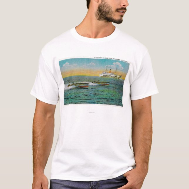 Speed Boating in Catalina Island, California T-Shirt (Front)