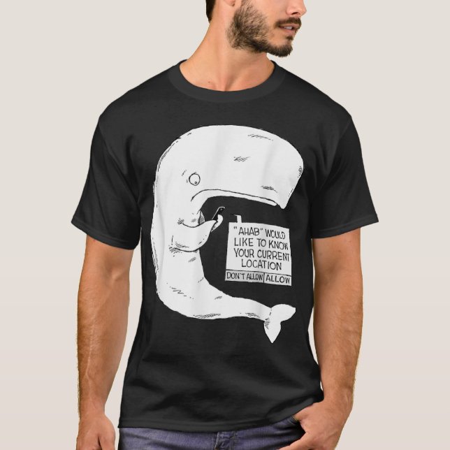 Speed Bump Funny Moby Dick Cartoon T-Shirt (Front)