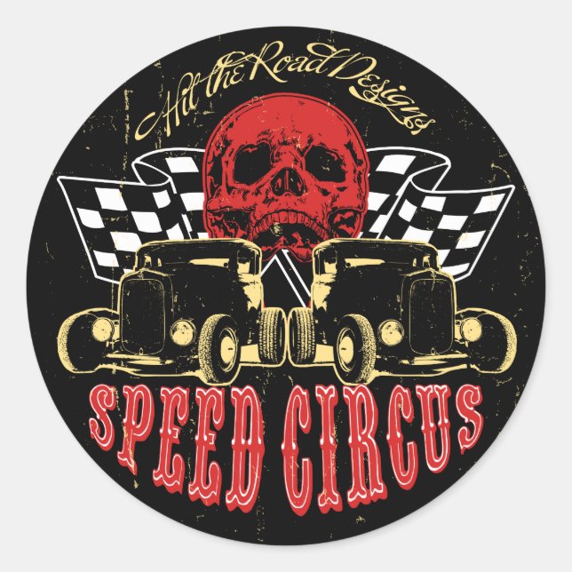 Speed Circus Classic Round Sticker (Front)