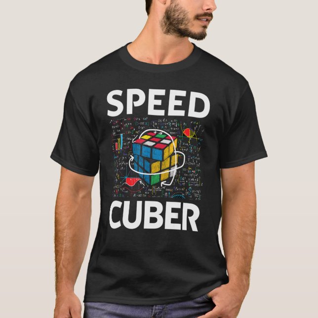  Speed Cuber Competitive Puzzle Speedcubing Math  T-Shirt (Front)