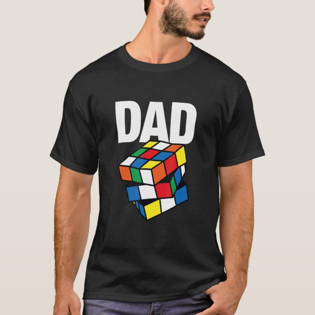 Speed Cubing Dad Puzzle Cuber Cube Kids T-Shirt (Front)