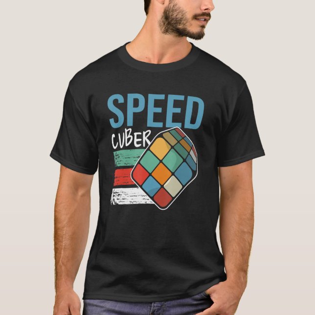 Speed Cubing Puzzle Cube Cuber Master Speed Cuber  T-Shirt (Front)