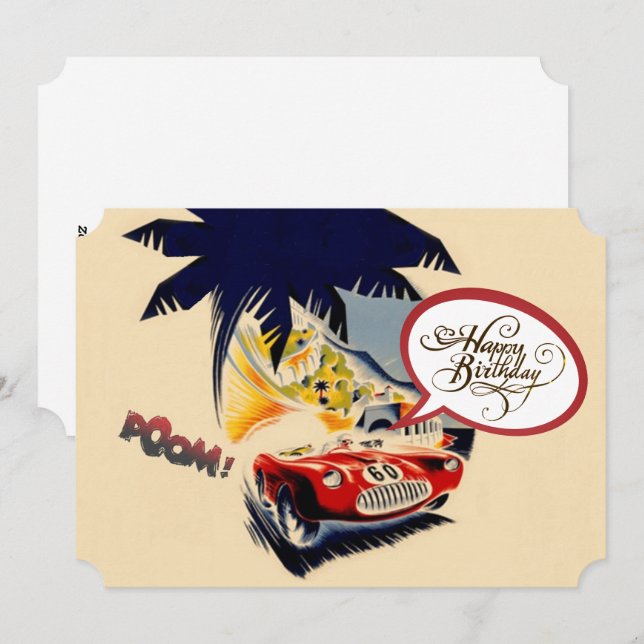 Speed Demon Birthday Holiday Card (Front/Back)