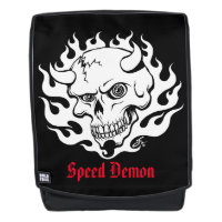 Speed Demon Skull in Flames