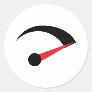 speed fast needle indicator classic round sticker