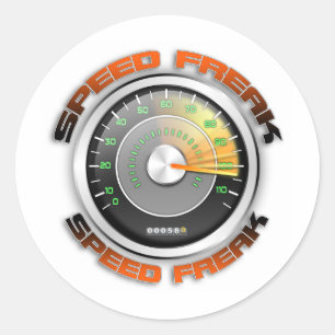 Speed Freak Odometer Classic Round Sticker