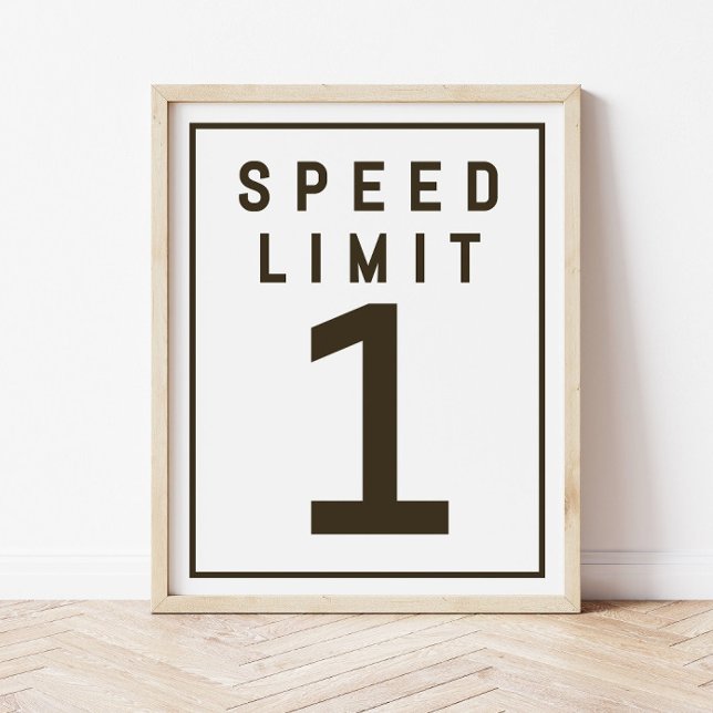 Speed Limit 1 Sign Template Fast ONE Race Car BDAY (Creator Uploaded)