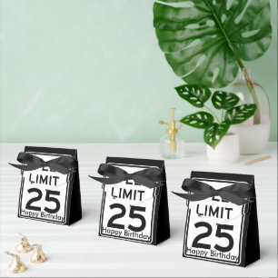 Speed Limit 25mph Birthday Sign Favour Box