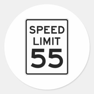 Speed Limit 55 MPH Sign Classic Round Sticker