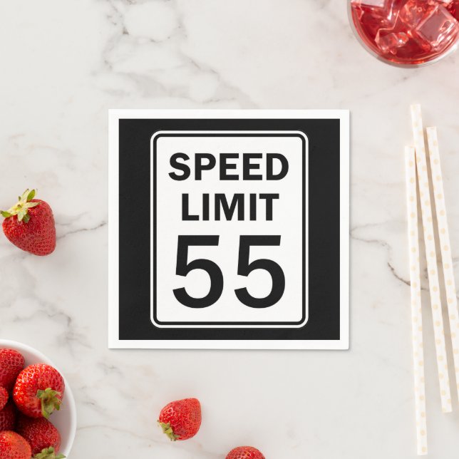 Speed Limit 55 Standard Cocktail Paper Napkin (Insitu)