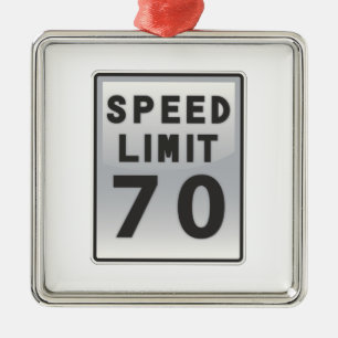 Speed Limit 70 sign Metal Tree Decoration