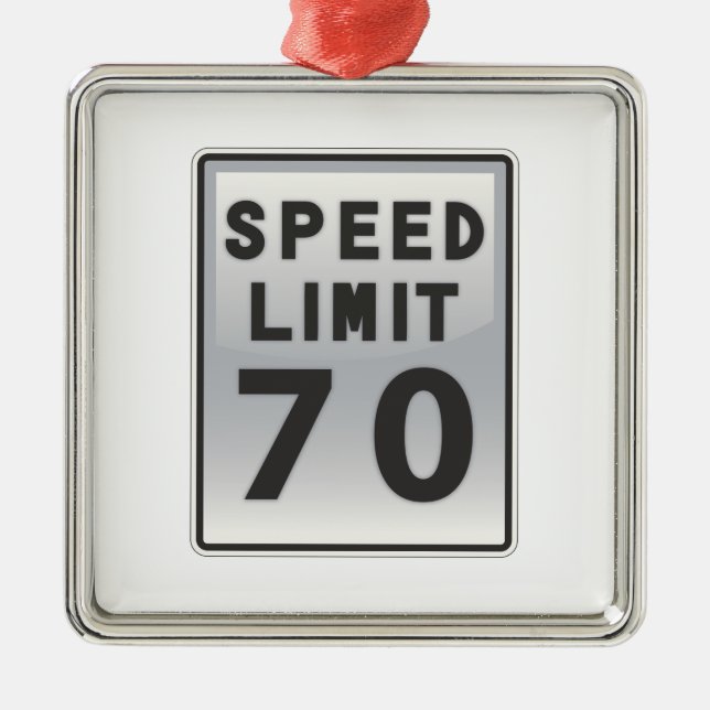 Speed Limit 70 sign Metal Tree Decoration (Front)