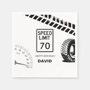 Speed Limit Any Age Birthday  Napkin