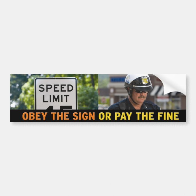 Speed Limit Bumper Sticker (Front)